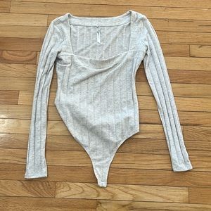 Free People Beige bodysuit